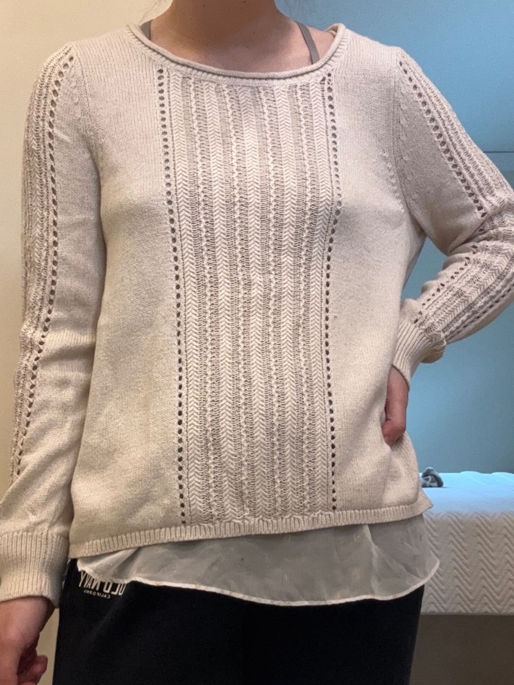 Lucky Brand Cable Knit Layered Sweater